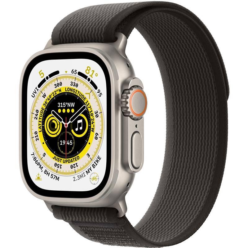 Chytré hodinky Apple Watch Ultra GPS Cellular, 49mm pouzdro z titanu - černo-šedý trailový tah - M L